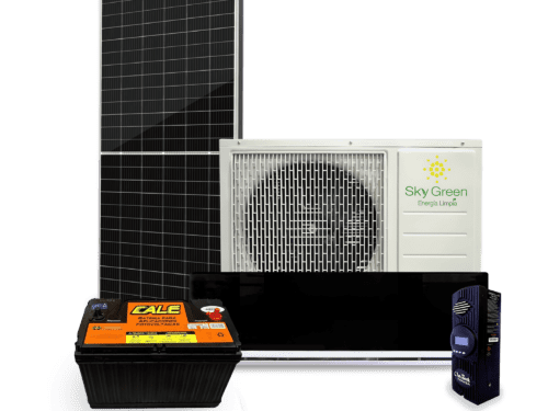 Minisplit Inverter 100% Solar 48v, 1TR+ Kit Solar Estándar para 6hrs